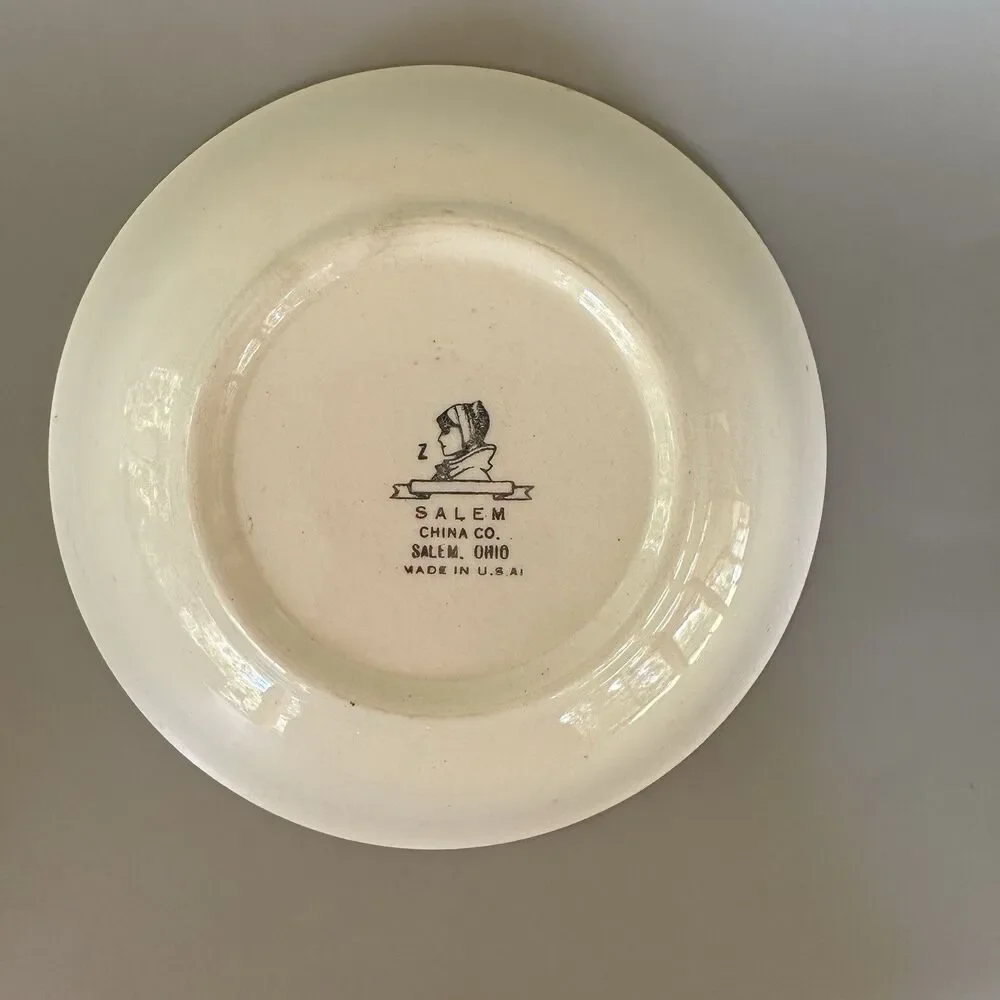 Vintage Salem China Peter Peter Pumpkin Eater Child Bowl Quaker Lady Z USA
